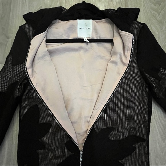 Avec Les Filles Lace Embroidered Zip Hoodie XS - Picture 7 of 10